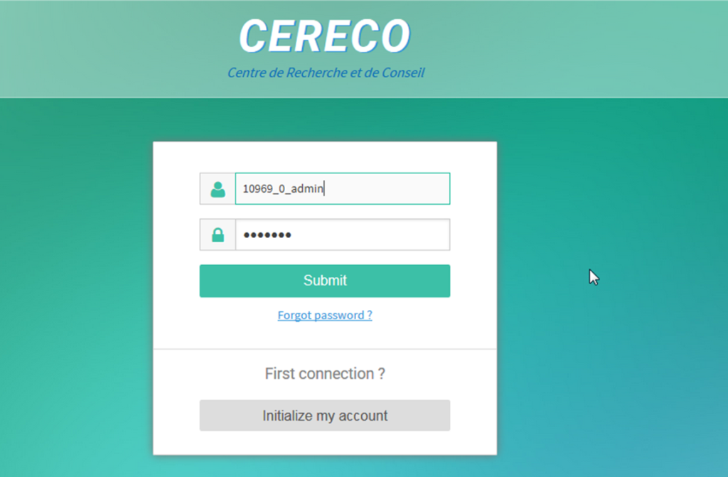 Exemple d'une page de connexion sécurisée